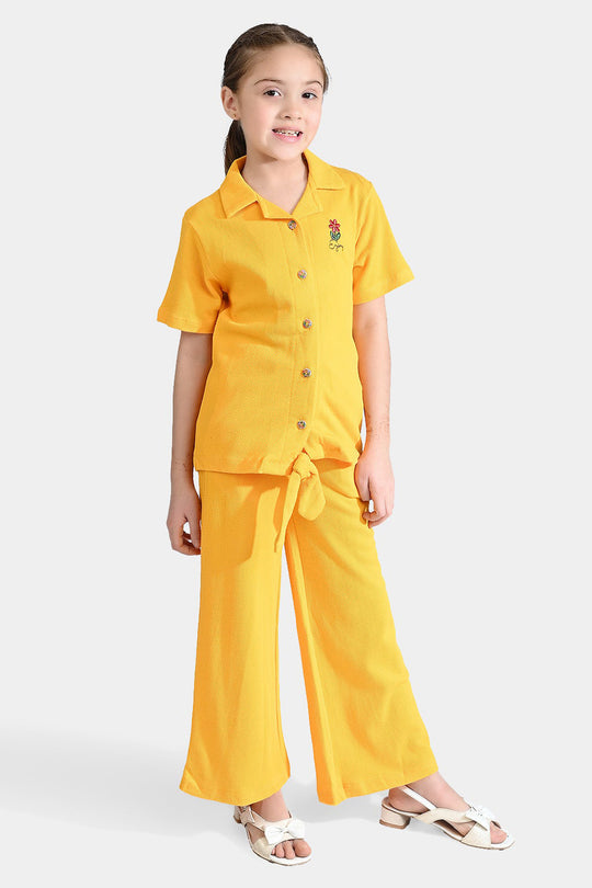 Girls Jersey/Terry 2 Piece Suit Enjoy-Citrus