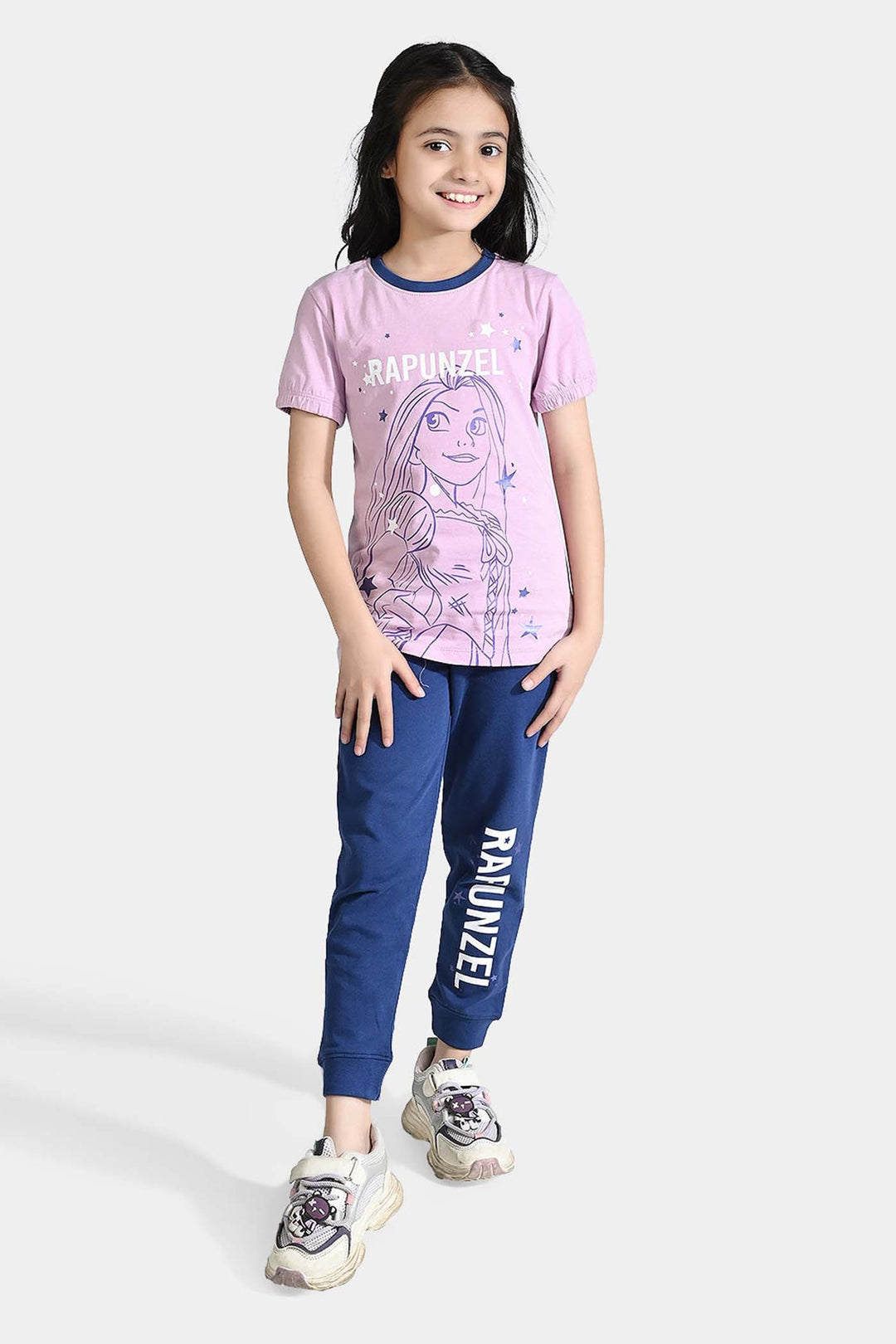 Girls Jersey/Terry 2 Piece Suit-Orchid Blue