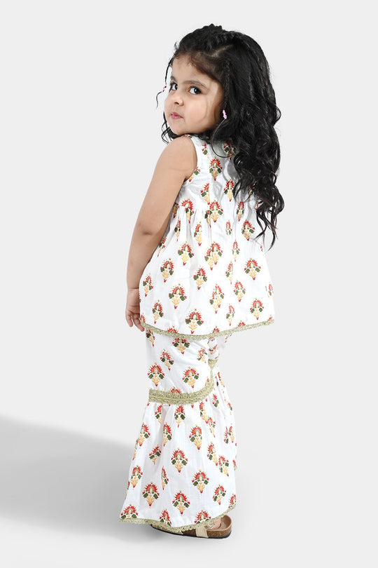 Infant Girls Cotton 2Pcs Roshan-Off White