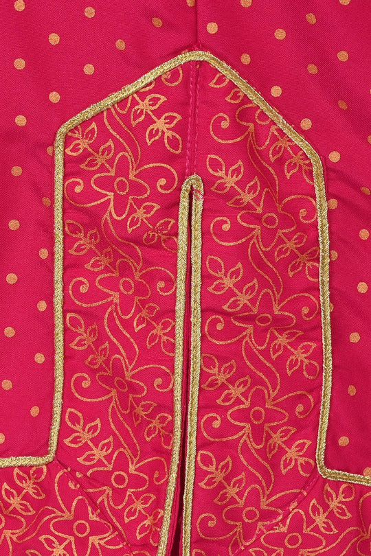 Girls Cotton 2-Pcs Suit (Arzoo) - Bright Pink