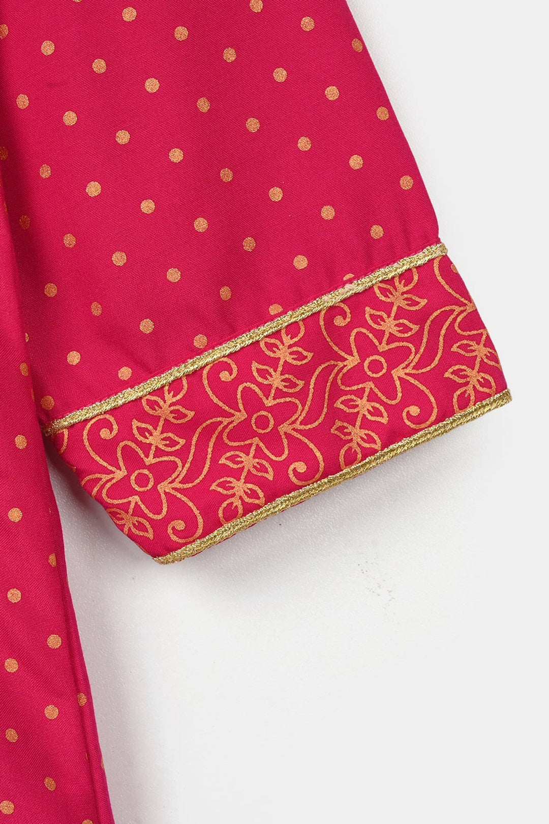 Girls Cotton 2-Pcs Suit (Arzoo) - Bright Pink