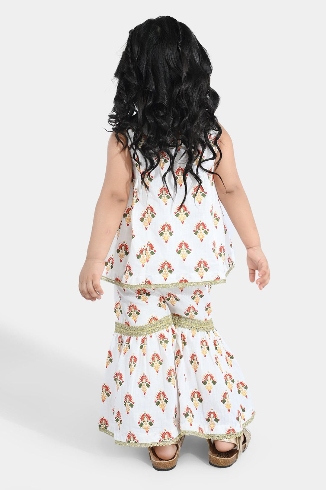 Infant Girls Cotton 2Pcs Roshan-Off White