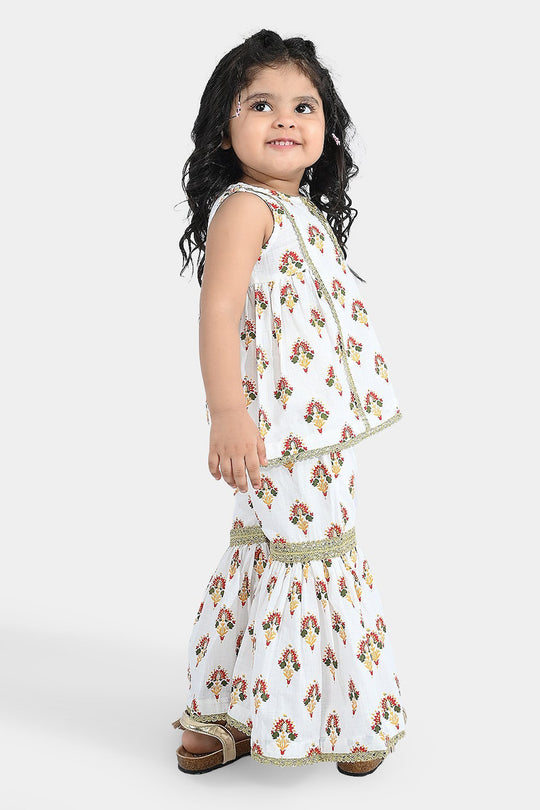 Infant Girls Cotton 2Pcs Roshan-Off White