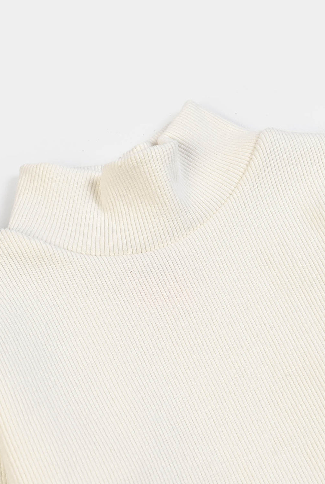 Infant Boys 2x1 Rib Turtle Neck-Off White