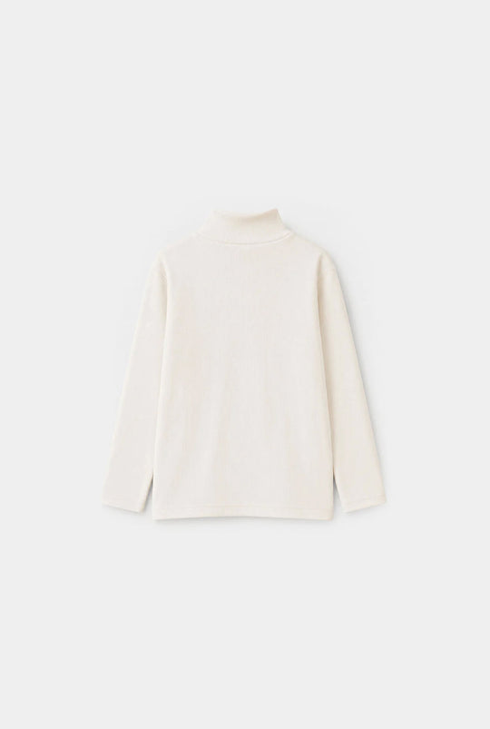 Infant Boys 2x1 Rib Turtle Neck-Off White