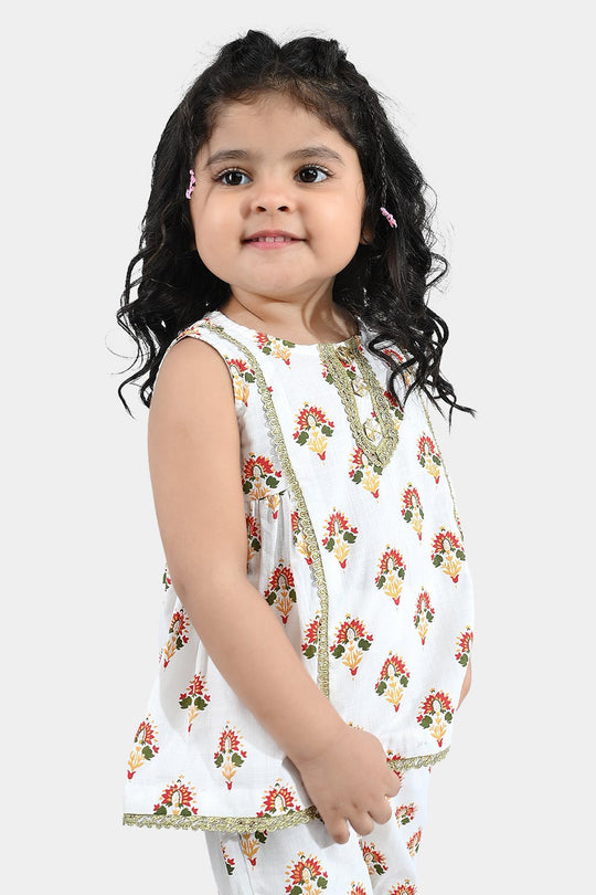 Infant Girls Cotton 2Pcs Roshan-Off White