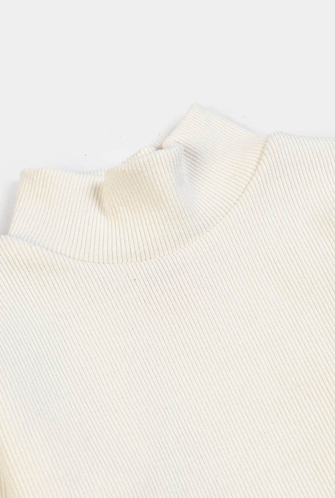 Boys 2x1 Rib Turtle Neck-Off White
