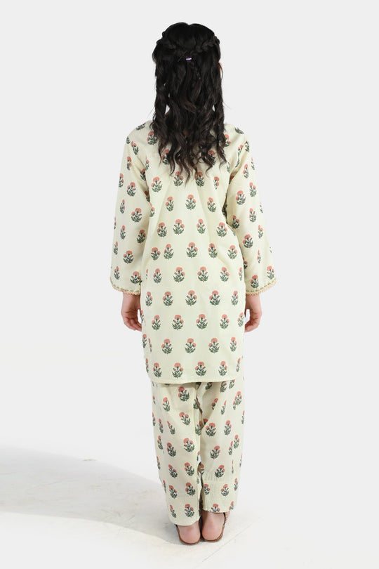 Girls Poly Lawn 2Pcs Suit Bird