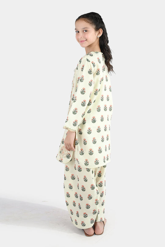 Girls Poly Lawn 2Pcs Suit Bird