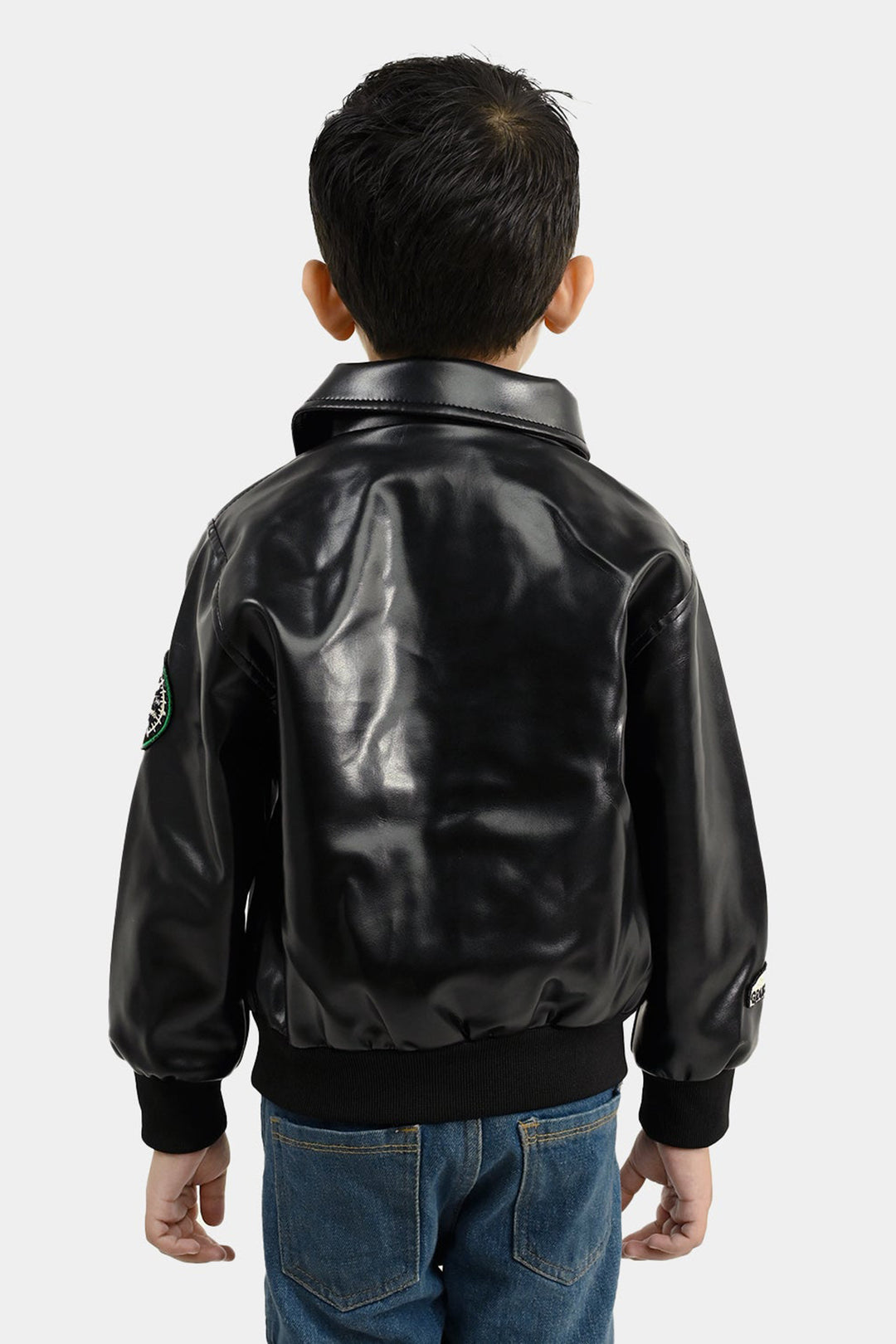 Boys PU Jacket Race Team - BLACK