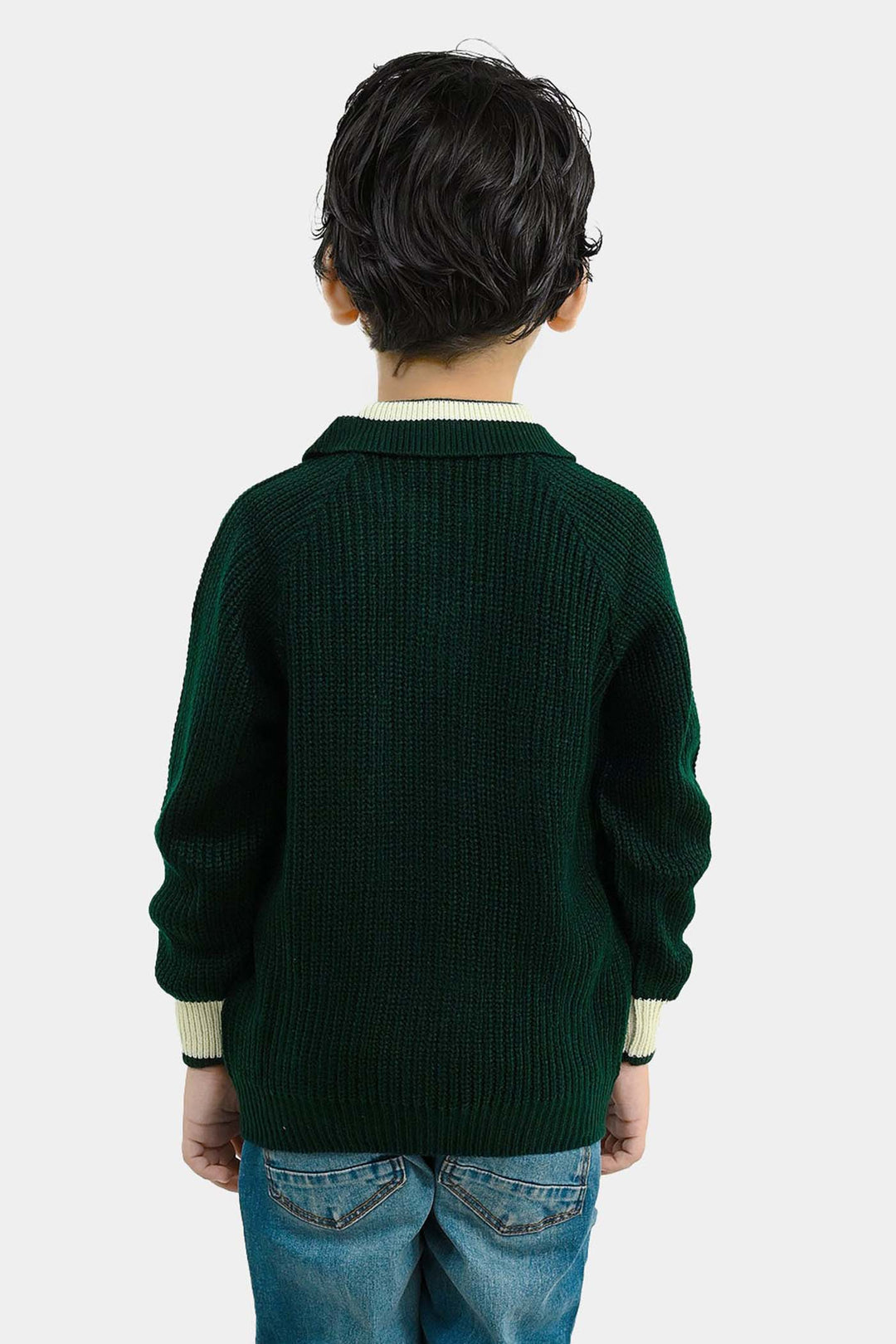 Boys Acrylic Sweater Team League - GREEN