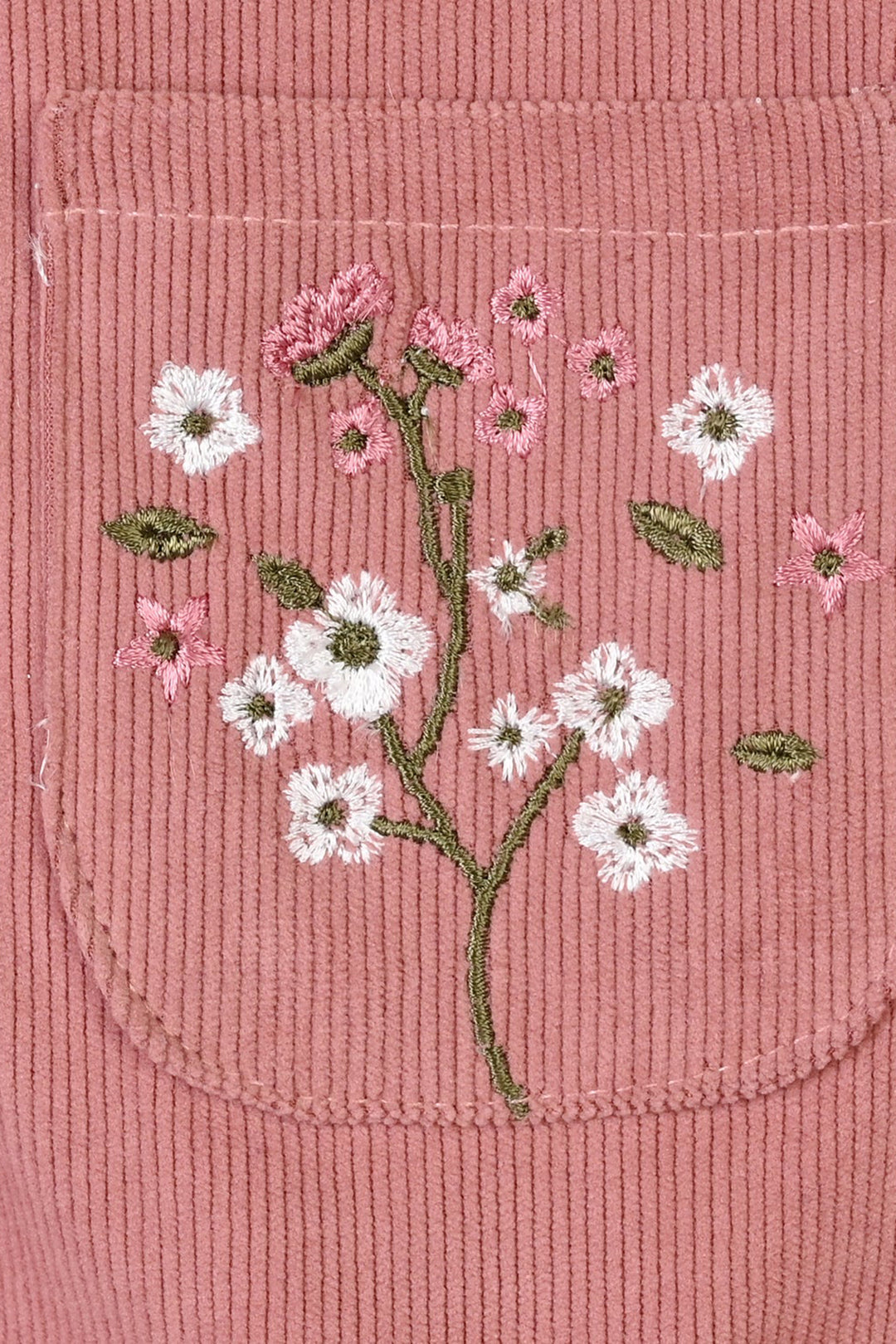 Infant Girls Corduroy Dungaree Suit-CORAL-Pink