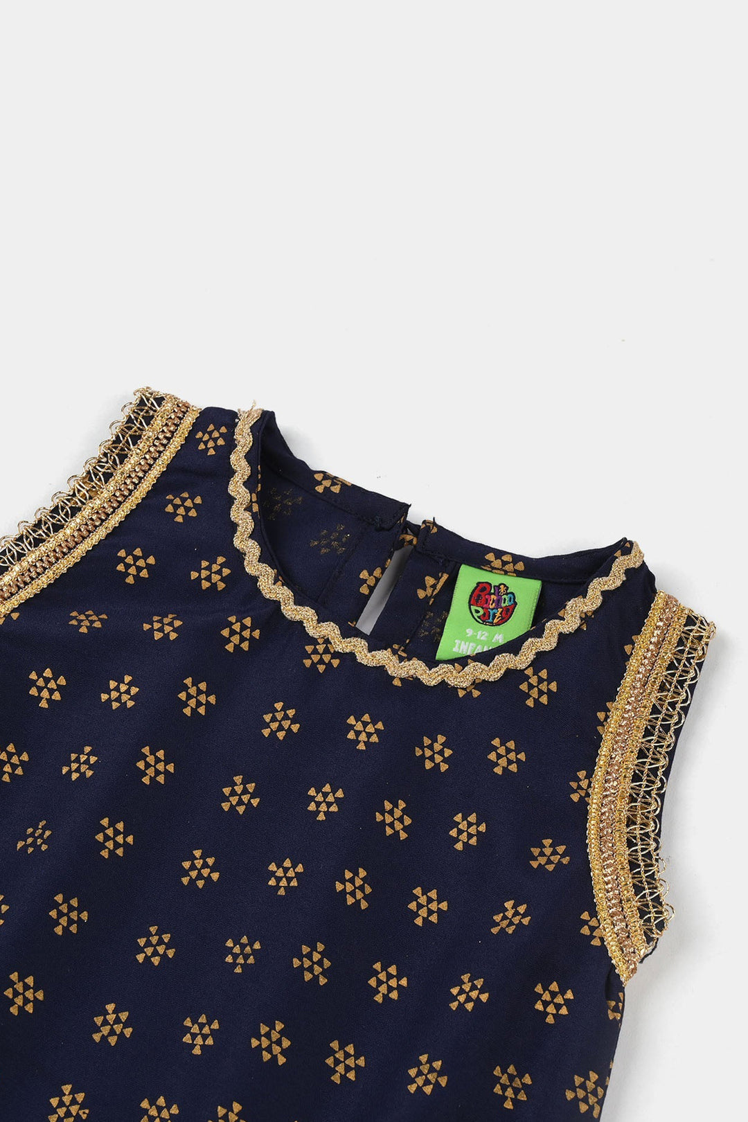 Infant Girls Poly Cambric 2-Pcs Suit (Inaya) - Navy Blue