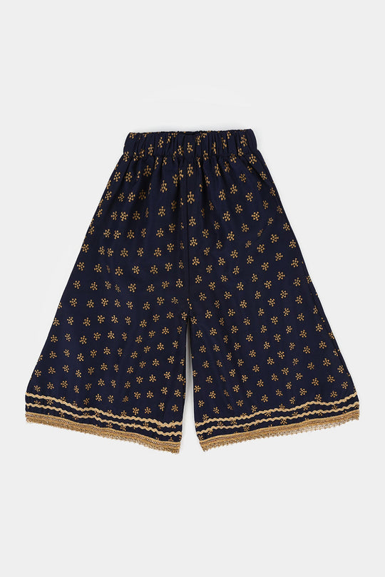 Infant Girls Poly Cambric 2-Pcs Suit (Inaya) - Navy Blue