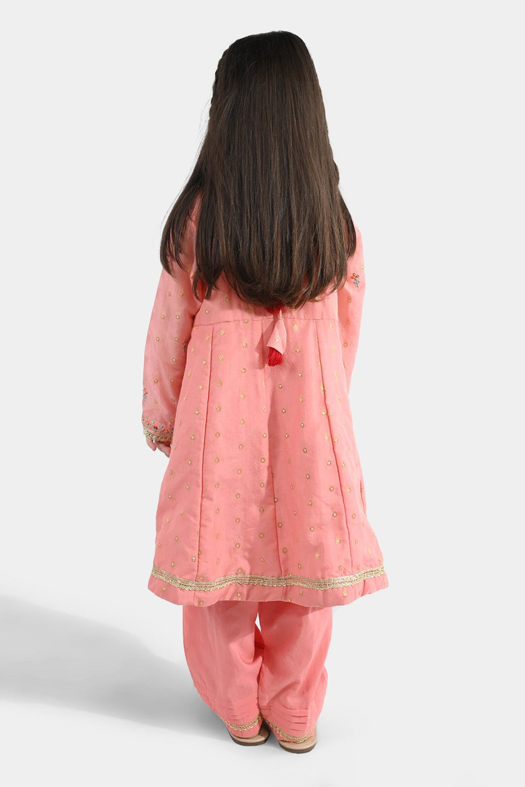 Girls Jacquard 3Pcs Razia-Peach