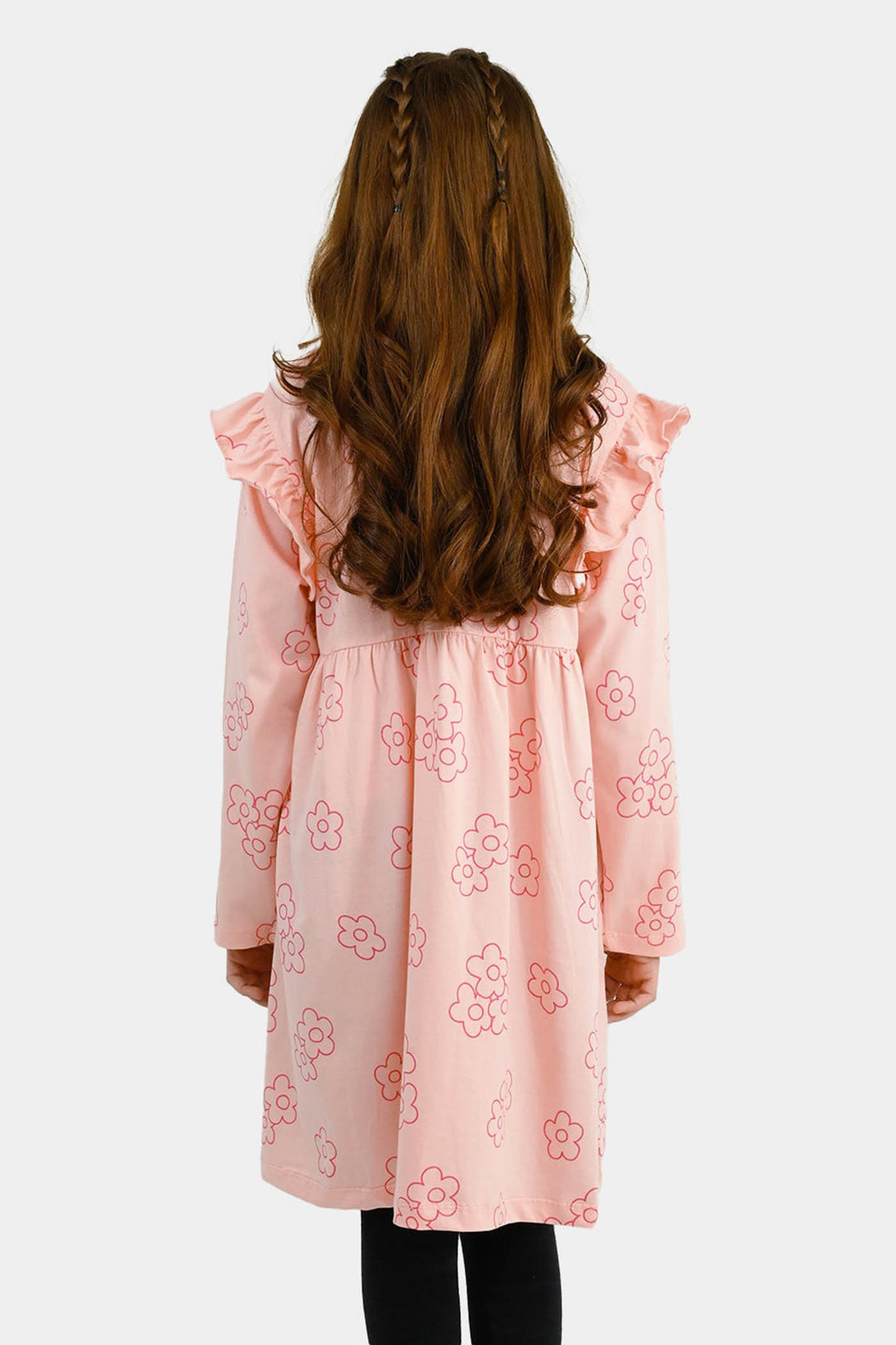 Girls Cotton Jersey Frock Floral Pattern