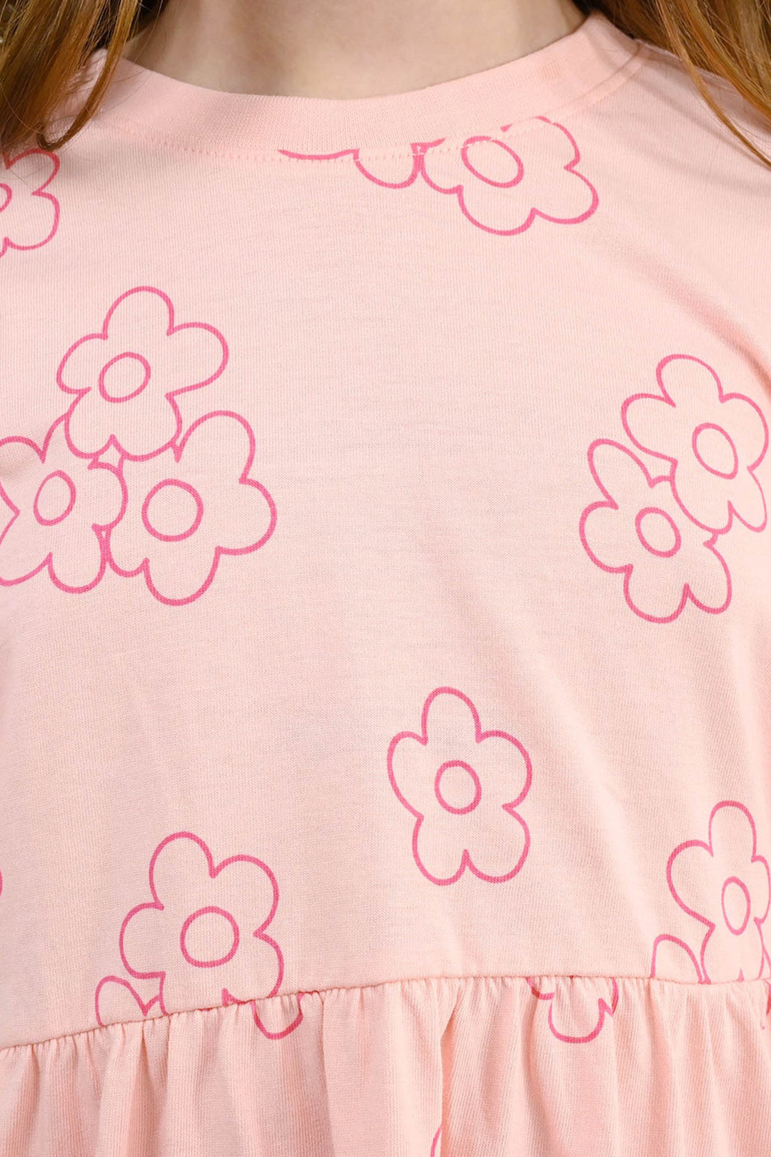 Girls Cotton Jersey Frock Floral Pattern