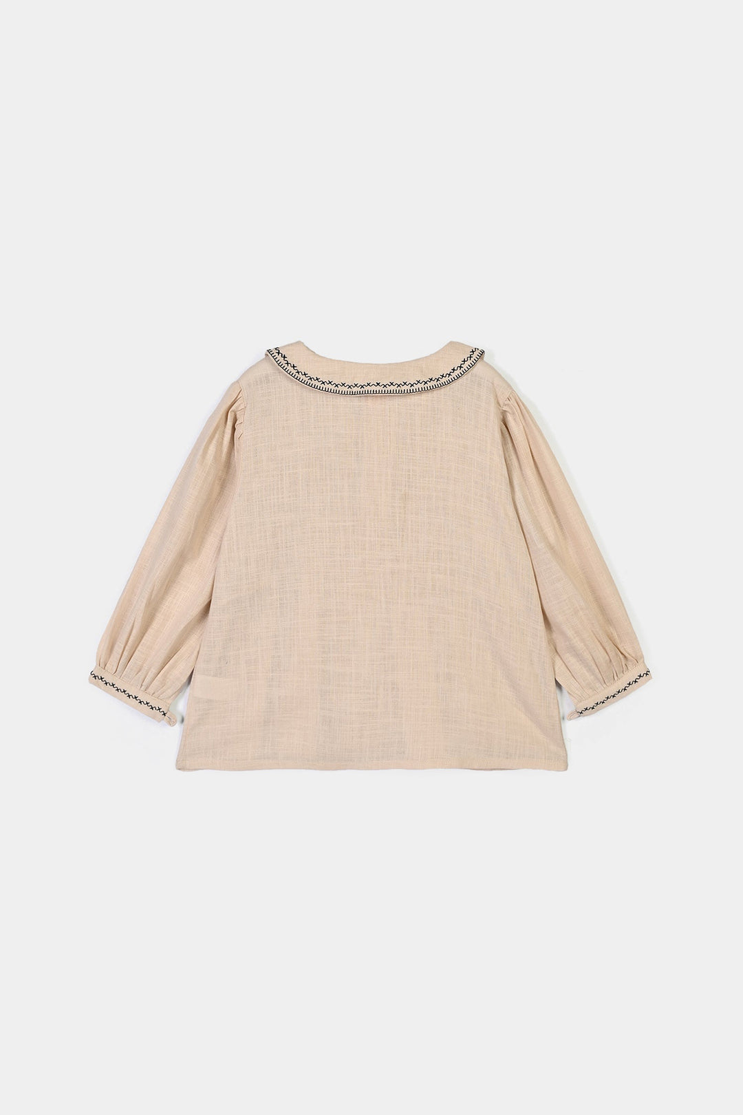Girls Cotton Emb Top Vintage Top-Ivory