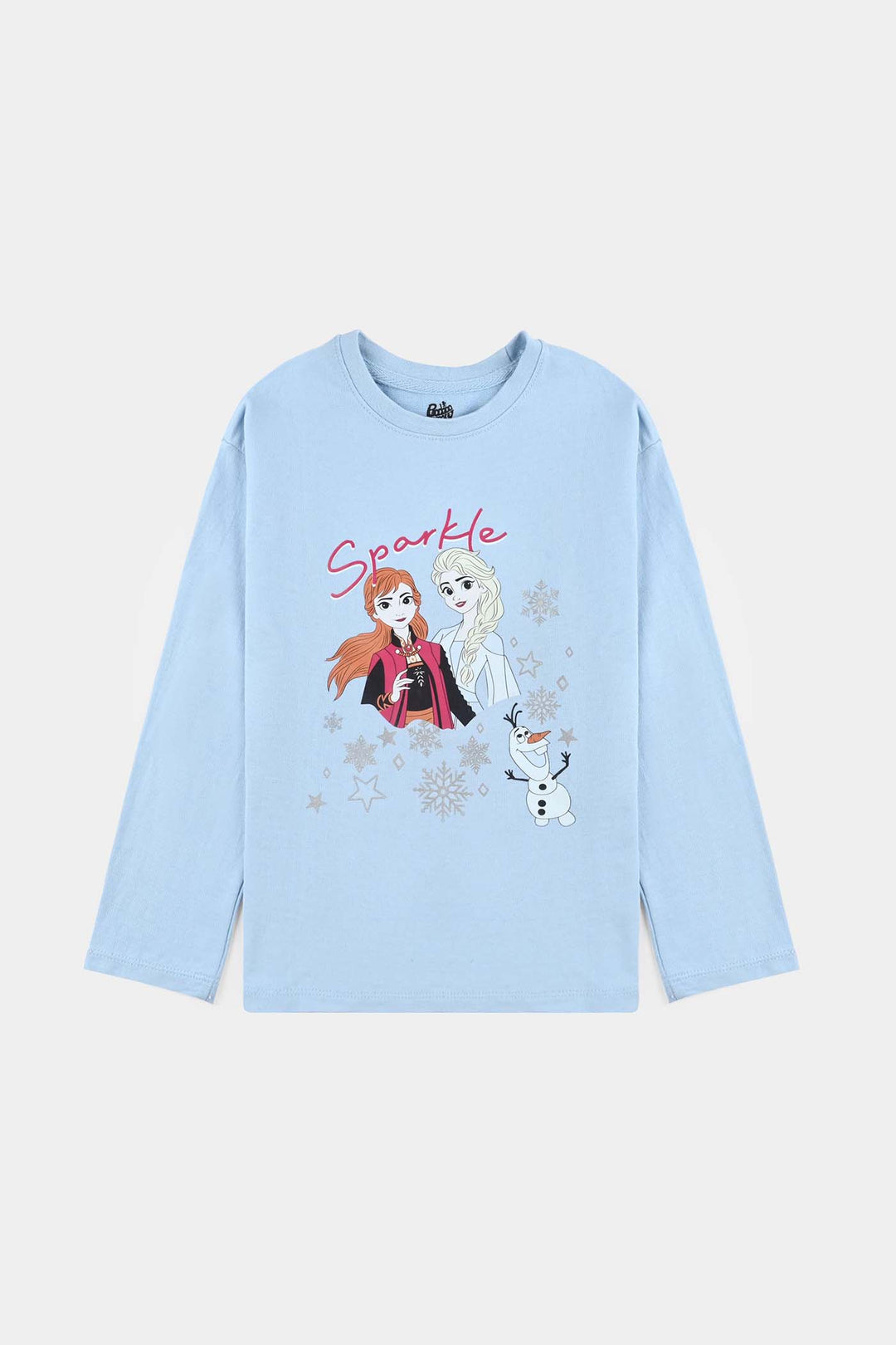 Girls Cotton Terry T-Shirt Sparkle - Blue