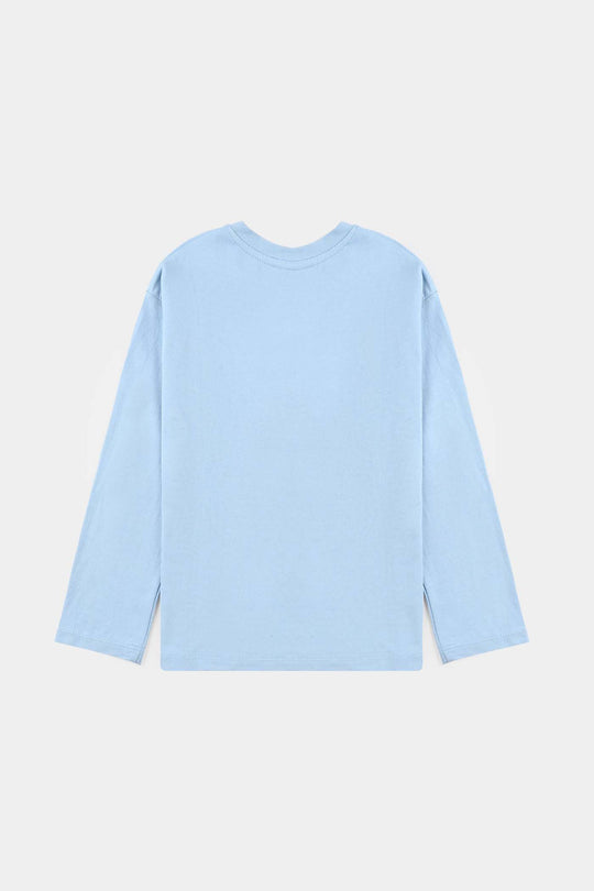 Girls Cotton Terry T-Shirt Sparkle - Blue