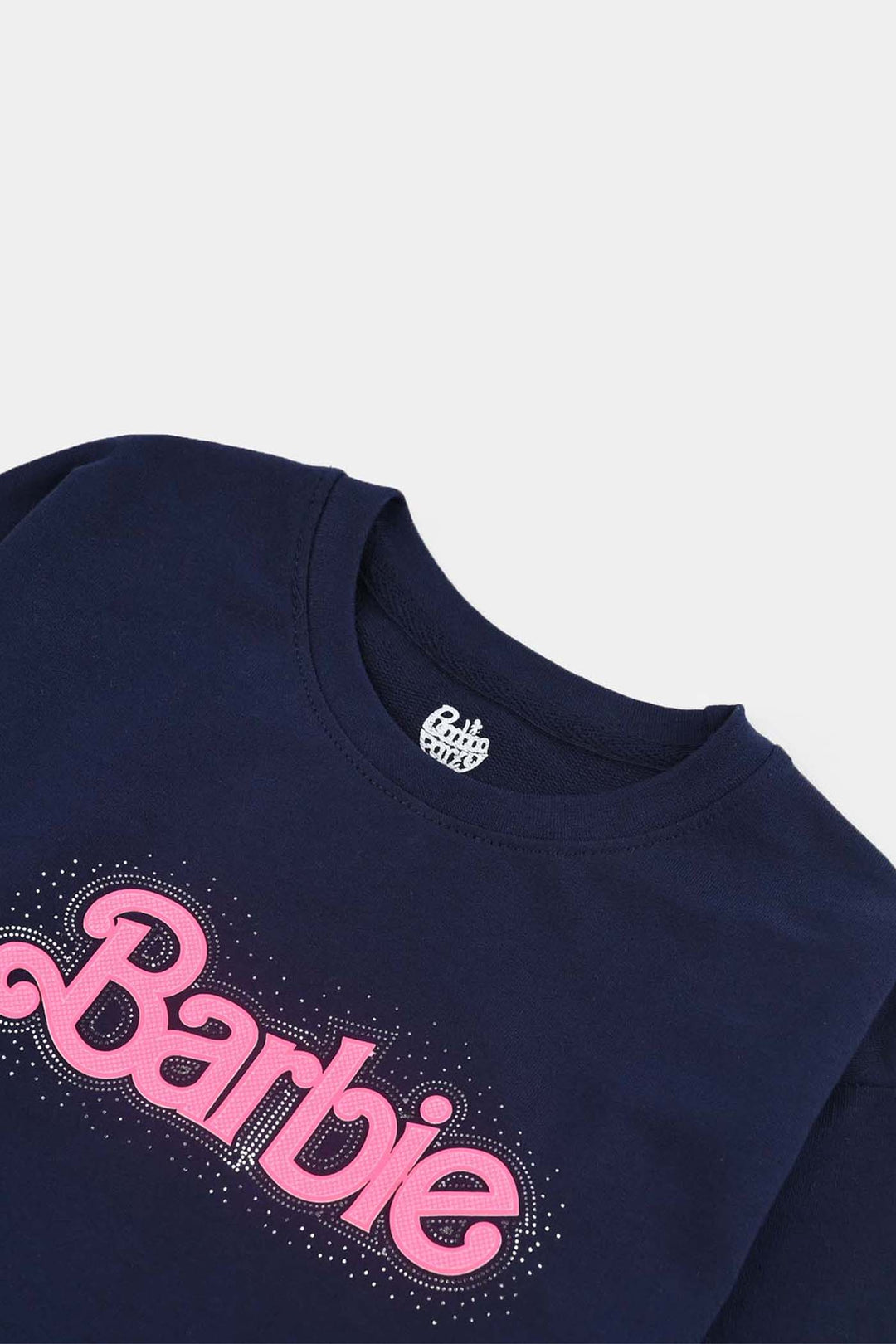 Girls Cotton Terry T-Shirt - Navy