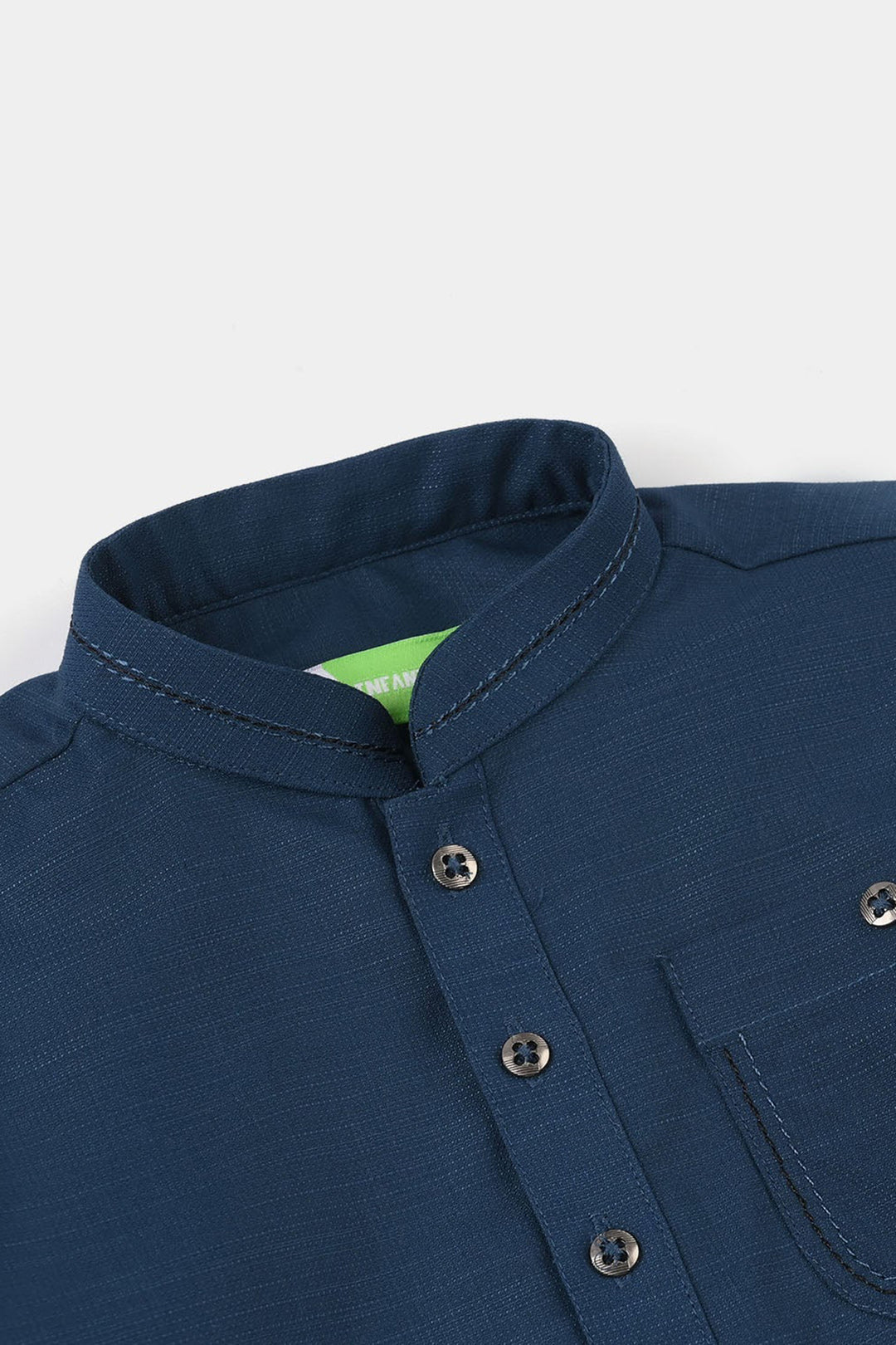 Infant Boys Poly Viscose Kurta Pajama (Cut N Sew) - Teal Blue