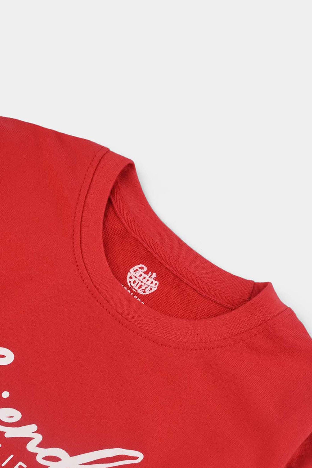 Girls Cotton Terry T-Shirt (Friends) - Red