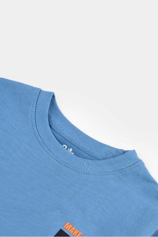 Boys Cotton Terry T-Shirt (It Real) - Blue