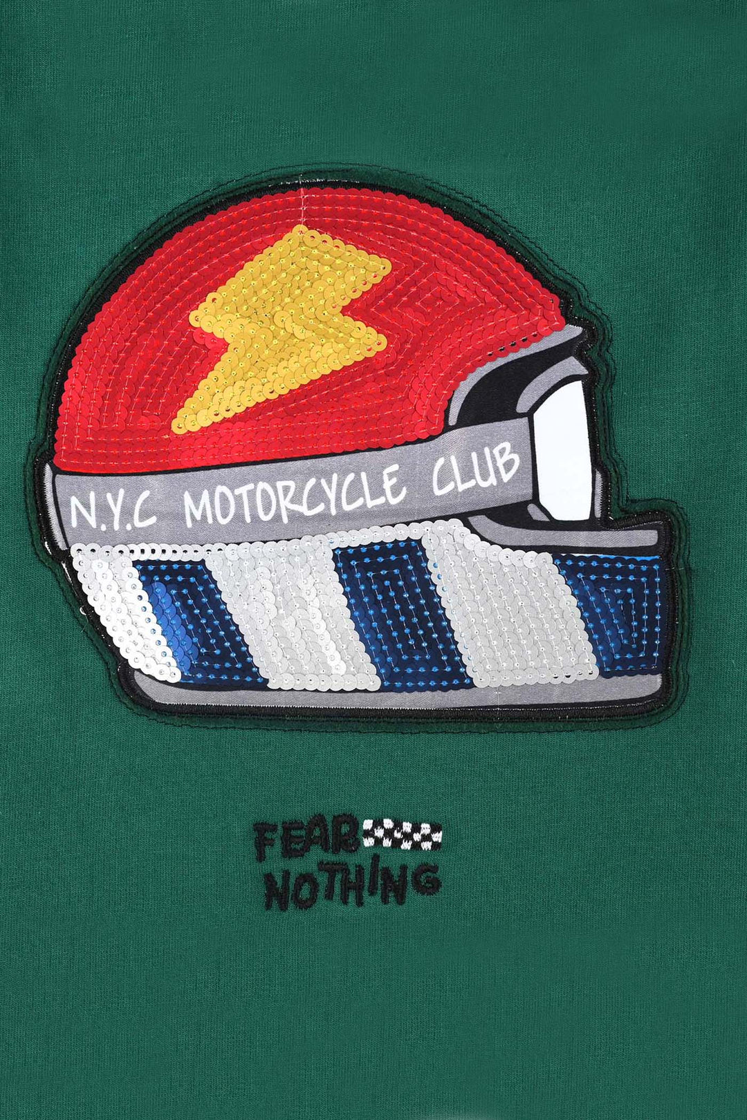 Boys Cotton Terry T-Shirt F/S Fear Nothing-Green