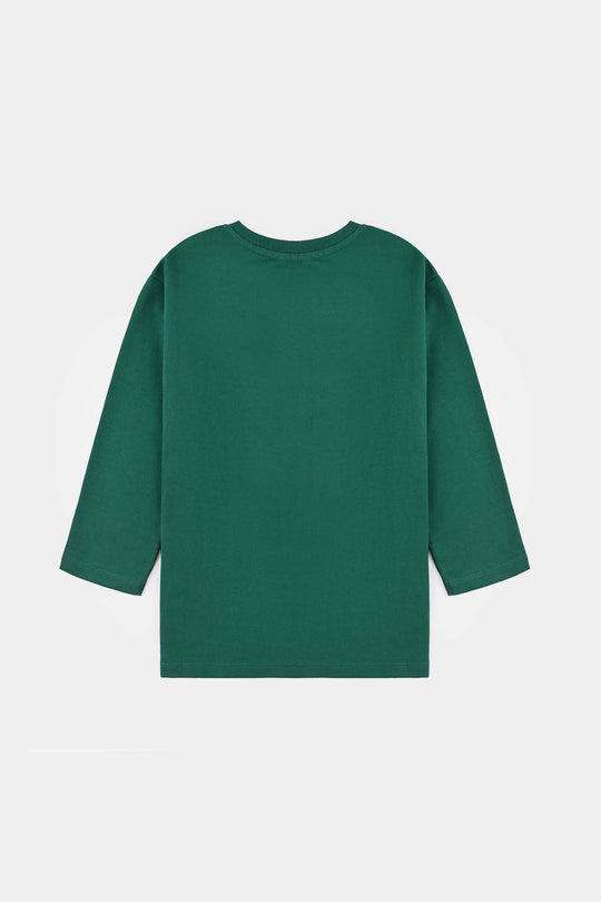 Boys Cotton Terry T-Shirt F/S Fear Nothing-Green