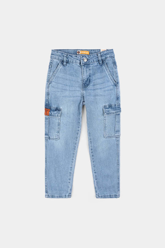 Boys Denim Stretch Pant Adventure-Mid Blue
