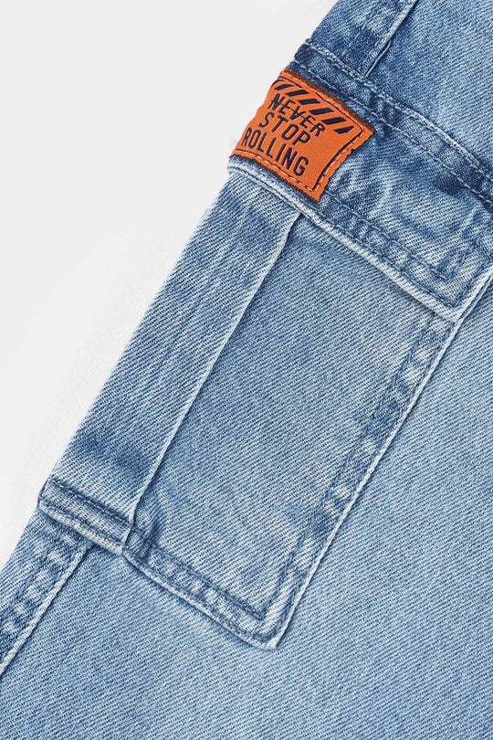 Boys Denim Stretch Pant Adventure-Mid Blue