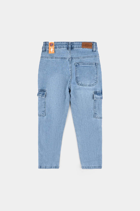 Boys Denim Stretch Pant Adventure-Mid Blue