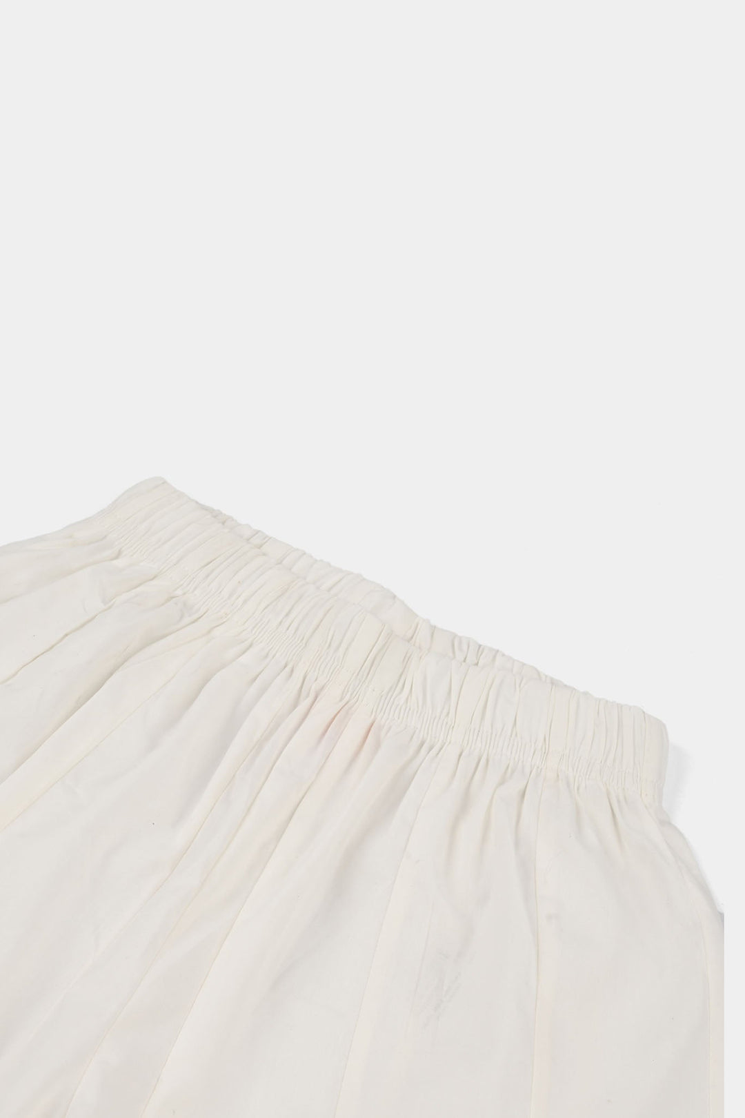 Girls Cotton Dhaka Pants with Gota Patti – White