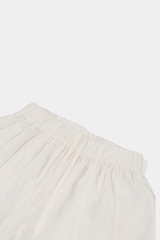 Girls Cotton Dhaka Pants with Gota Patti – White