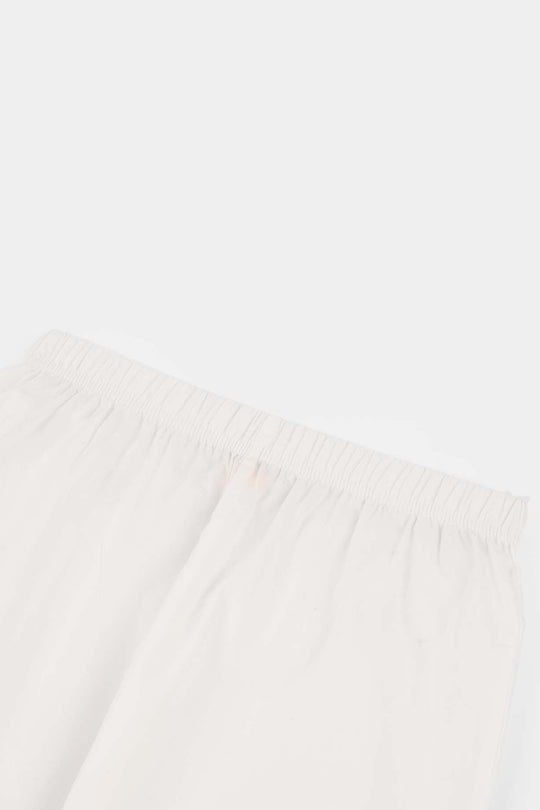Girls Cotton Pants with Hanging Tassels – White
