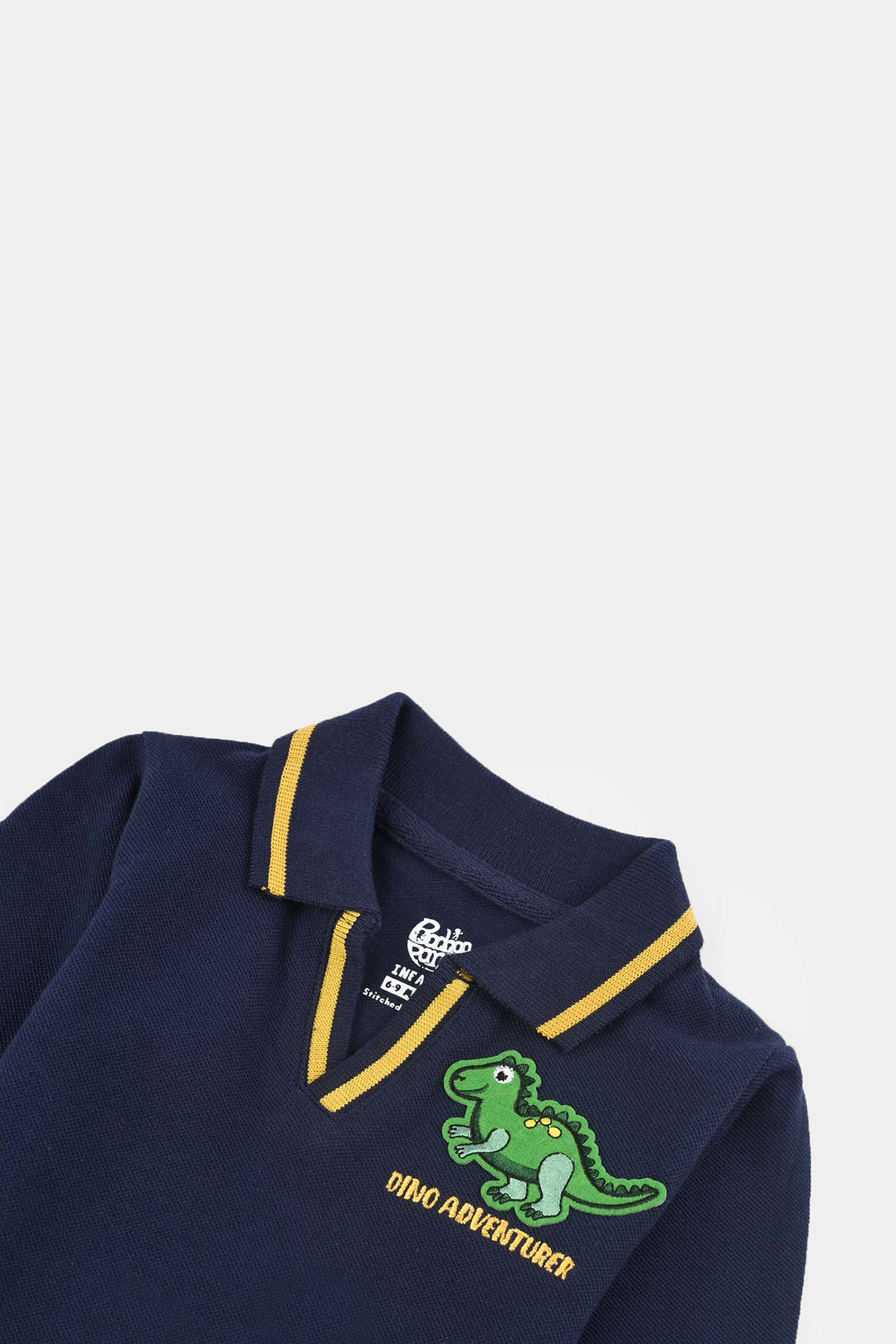 Infant Boys Jumbo Pique Polo F/S Dino-NAVY
