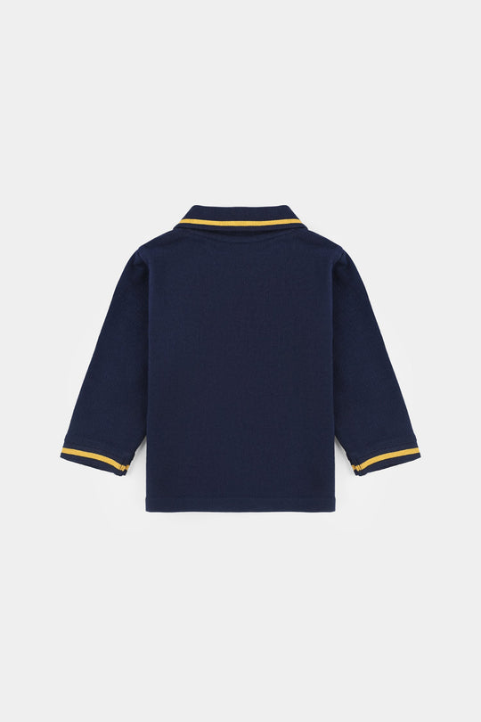 Infant Boys Jumbo Pique Polo F/S Dino-NAVY