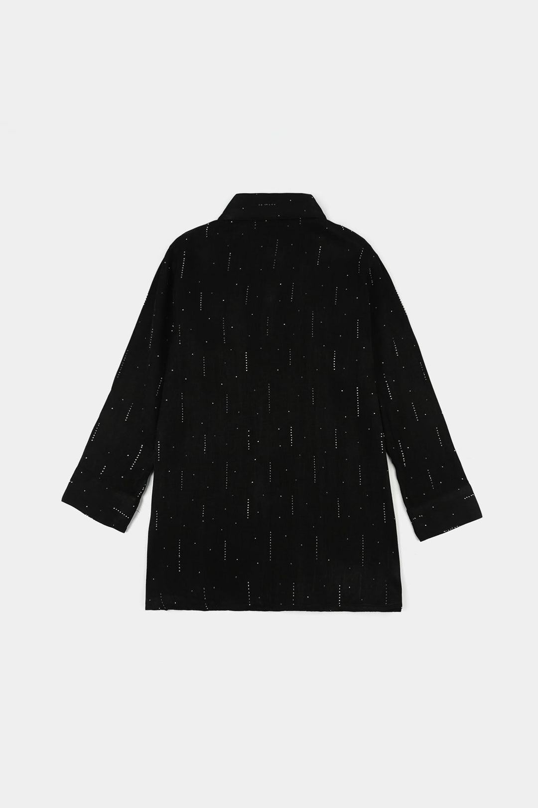 Girls Poly Crinkle Casual Top – Black