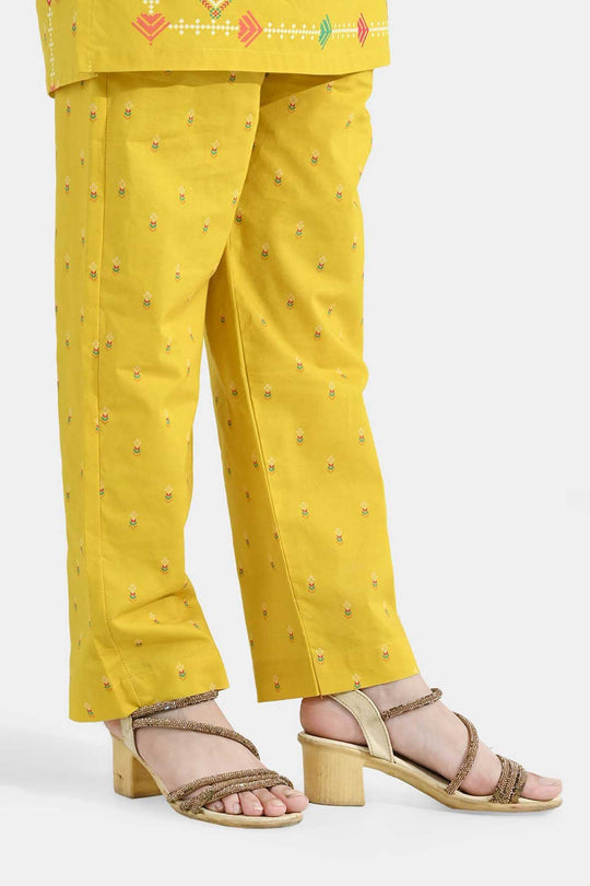 Girls Cotton Printed Pant (Sunny) – Yellow
