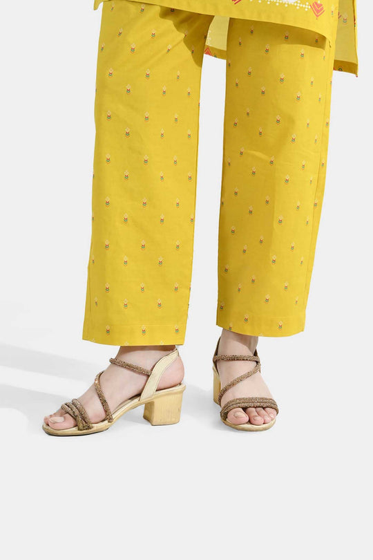 Girls Cotton Printed Pant (Sunny) – Yellow