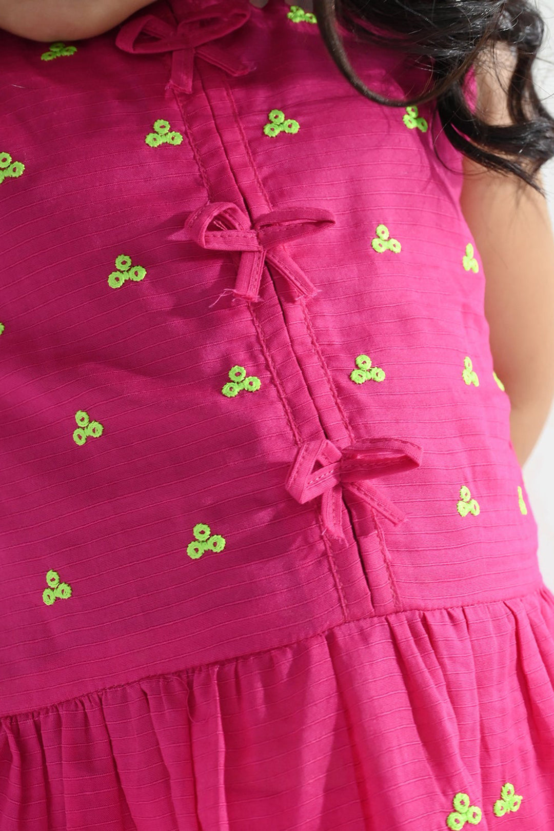 Infant Girls Cotton Emb 2Pcs Baby Blossom - Bright Pink