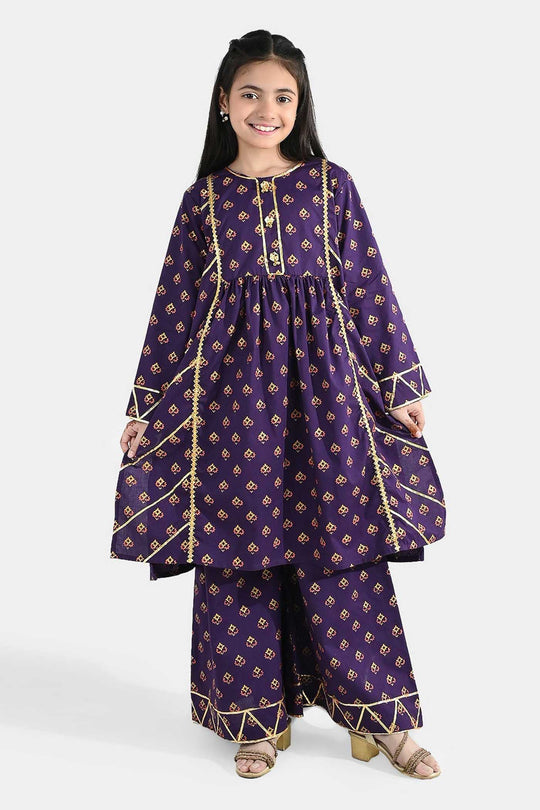 Girls Cotton 2Pcs Set (Zareen) – Purple