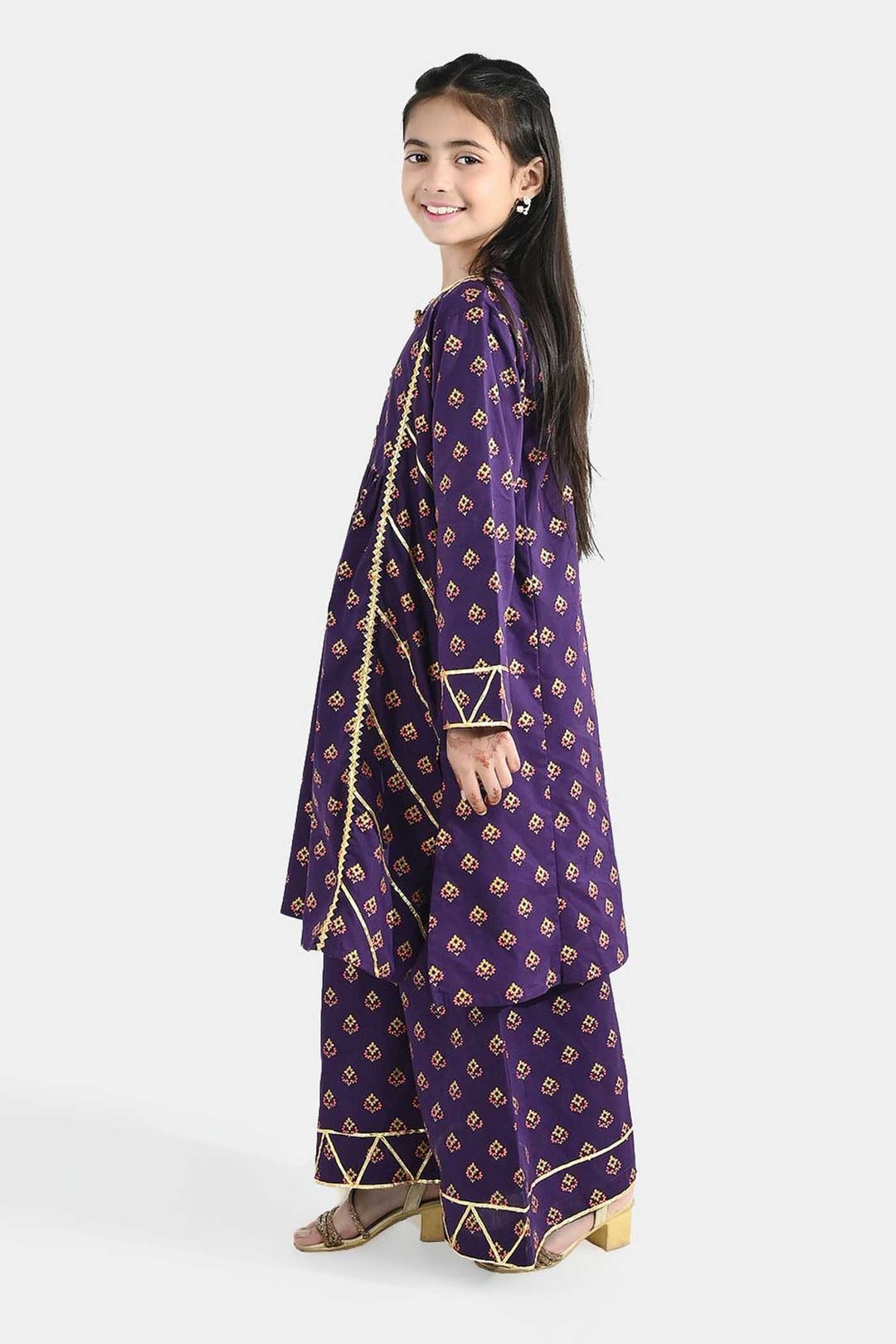 Girls Cotton 2Pcs Set (Zareen) – Purple