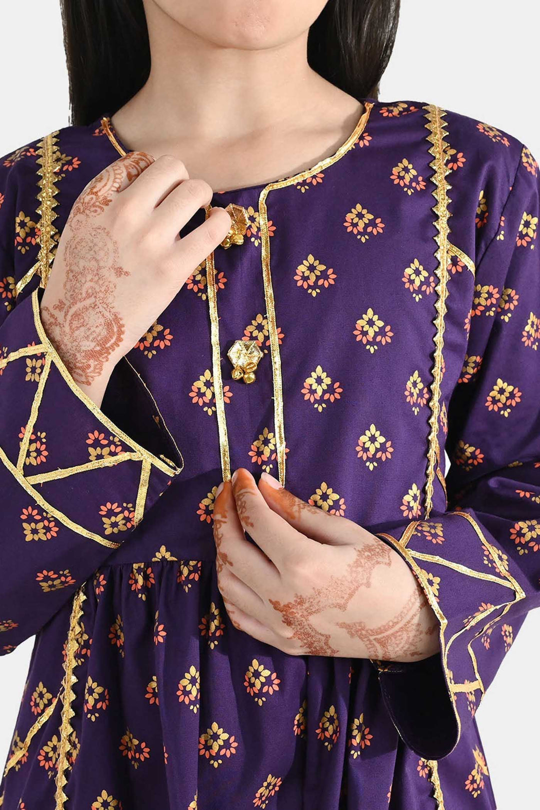 Girls Cotton 2Pcs Set (Zareen) – Purple