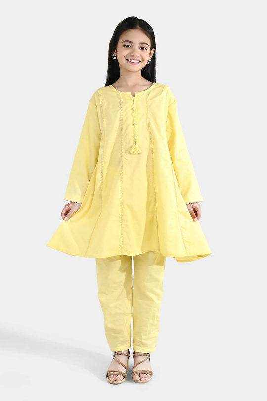 Girls Jacquard 2-Piece Set – Yellow