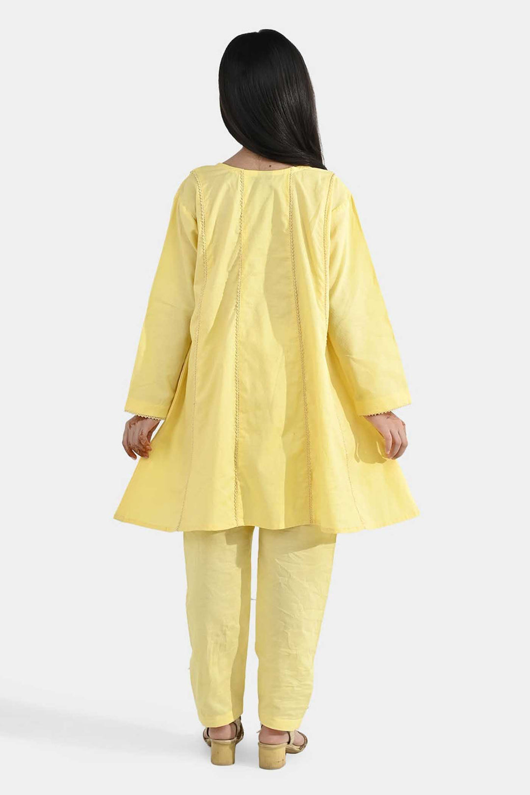 Girls Jacquard 2-Piece Set – Yellow