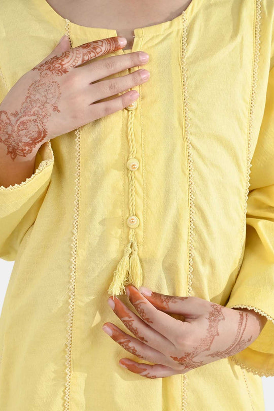 Girls Jacquard 2-Piece Set – Yellow