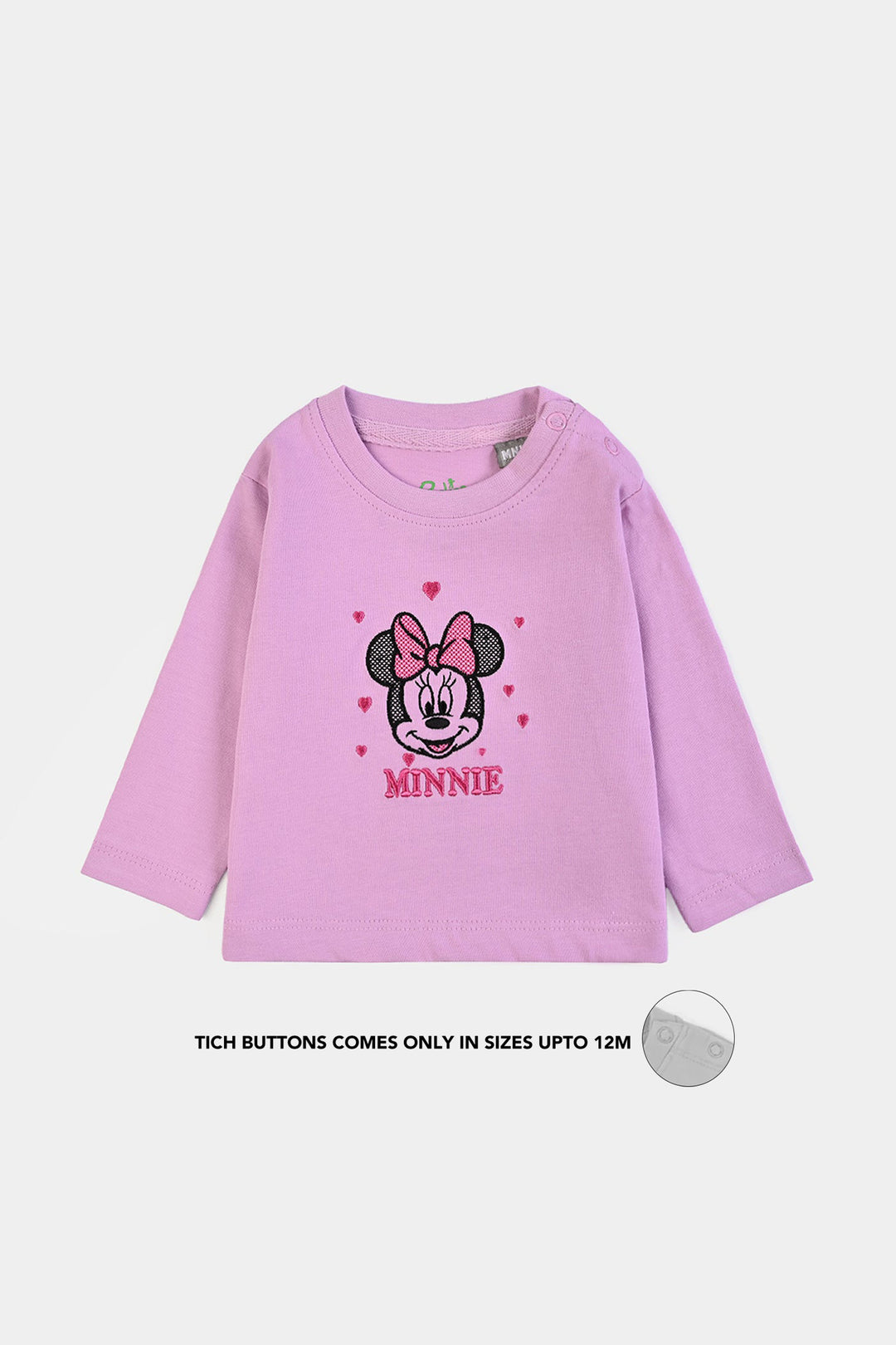 Infant Girls Cotton Jersey T-Shirt Full Sleeves Character - Purple