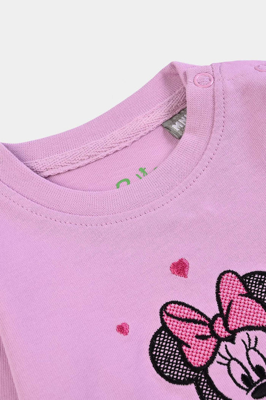 Infant Girls Cotton Jersey T-Shirt Full Sleeves Character - Purple